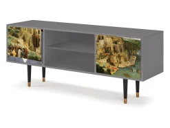 Móvel De Tv| Mueble de TV - 170х69х48 cm - T2 - Elder The Tower, Cinza Cinzento
