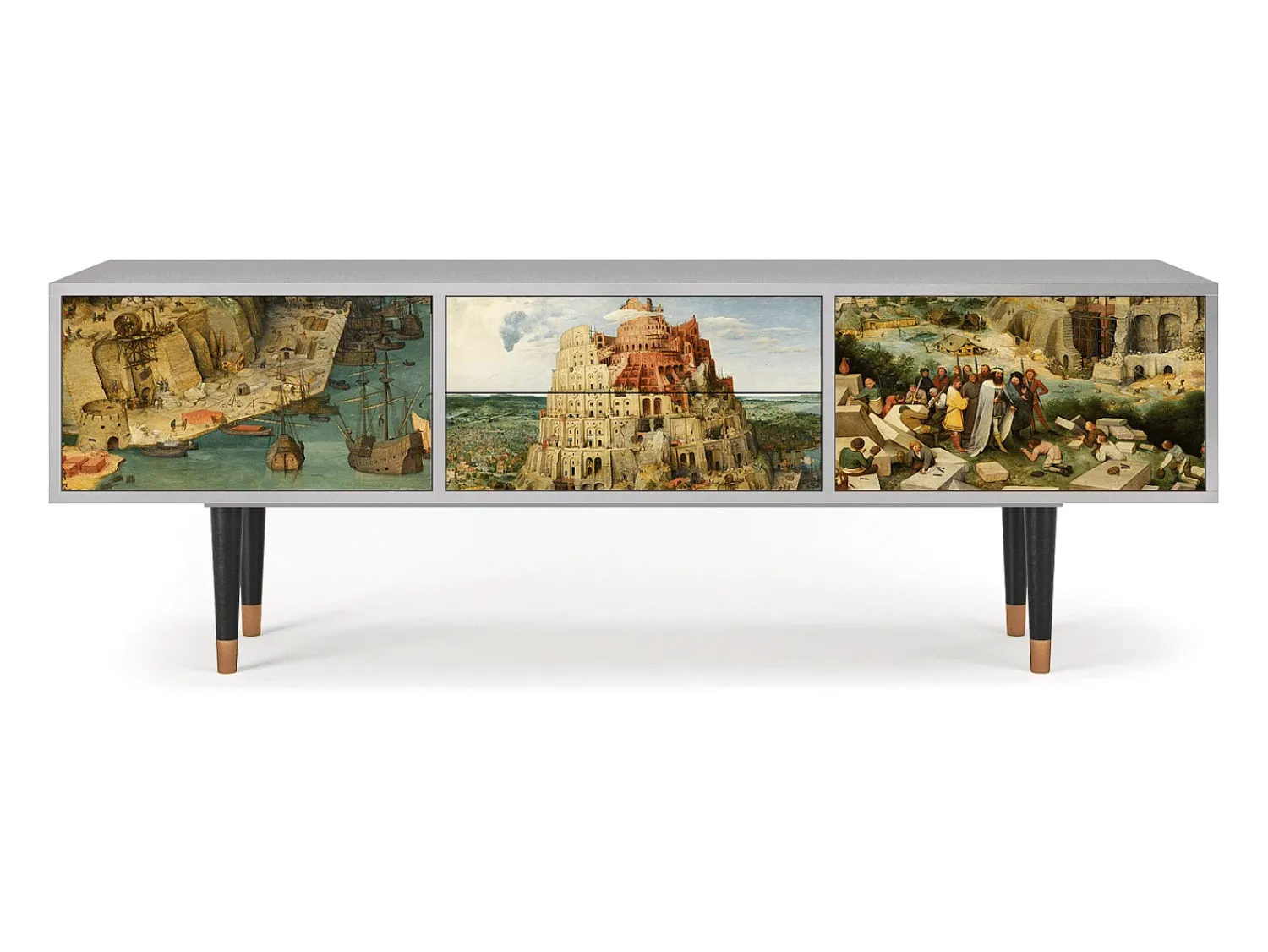 Móvel De Tv| Mueble de TV - 170х59х48 cm - T4 - Elder The Tower, Cinza Cinzento