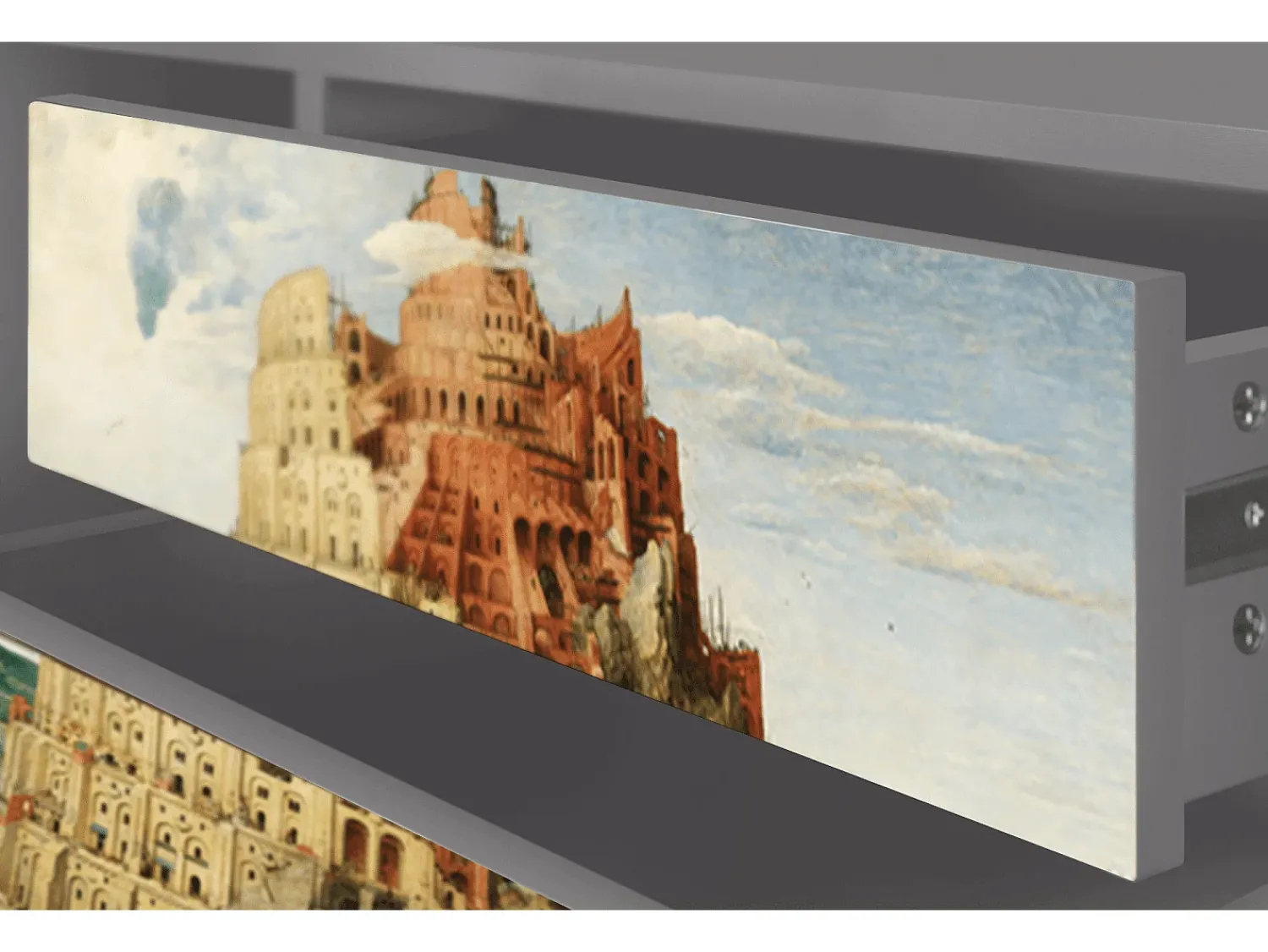 Móvel De Tv| Mueble de TV - 170х59х48 cm - T4 - Elder The Tower, Cinza Cinzento