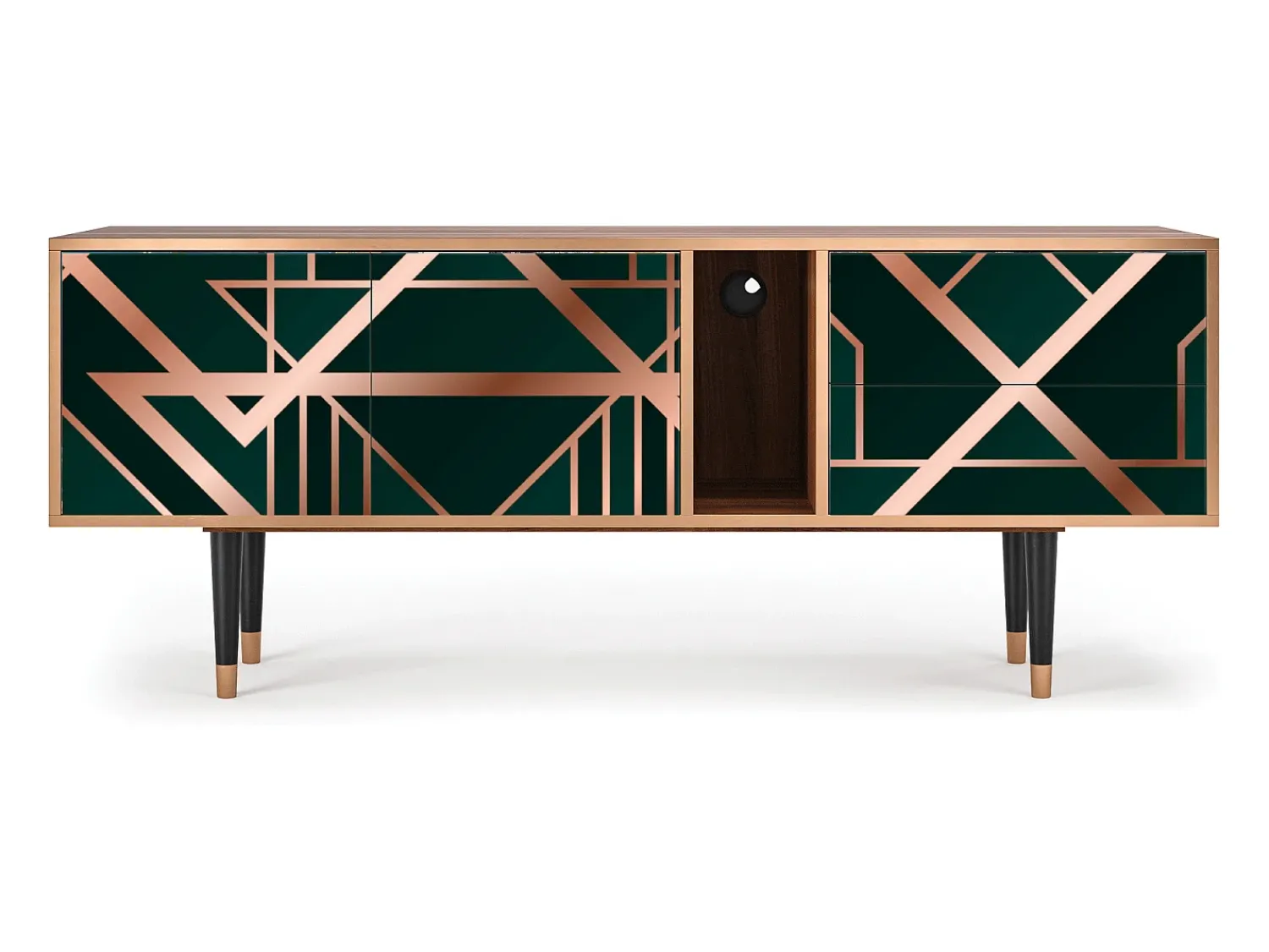 Móvel De Tv| Mueble de TV - 170х69х48 cm - T1 - Emerald Gatsby, Nogueira Castanho