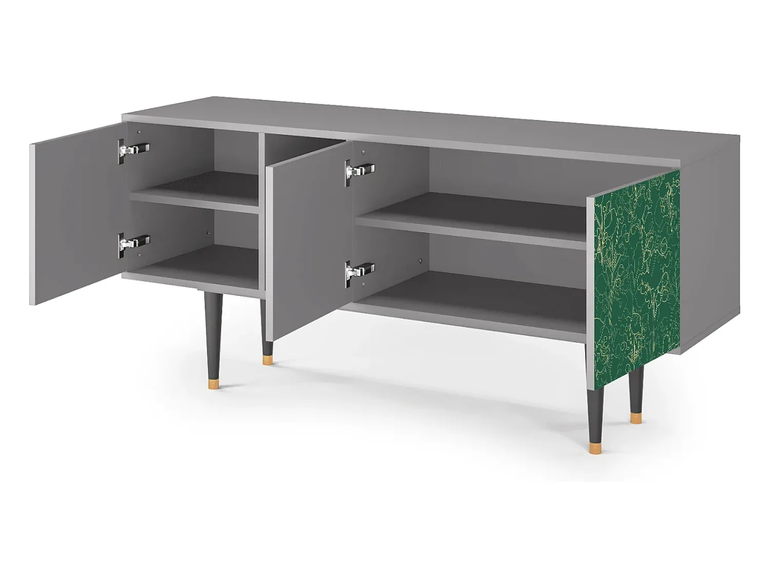 Mueble de TV - 150х69х41 cm - T5 - Emerald Forest, Cinza^ Móvel De Tv
