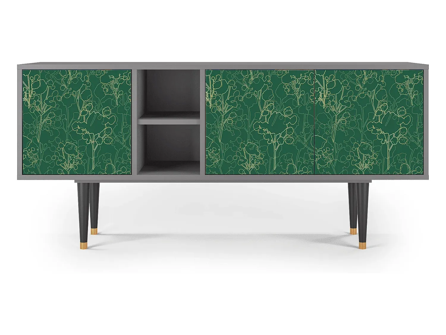 Mueble de TV - 150х69х41 cm - T5 - Emerald Forest, Cinza^ Móvel De Tv