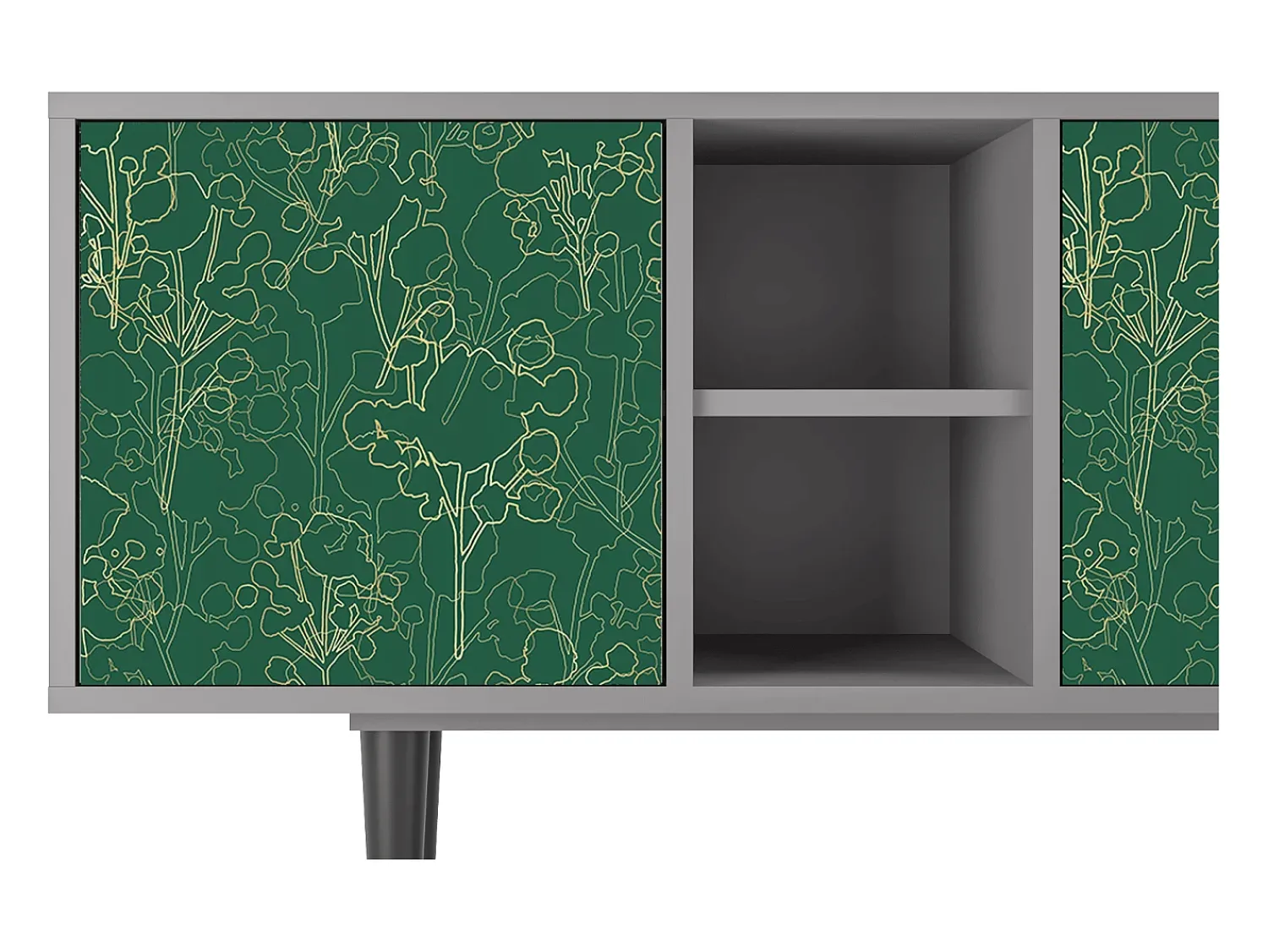 Mueble de TV - 150х69х41 cm - T5 - Emerald Forest, Cinza^ Móvel De Tv