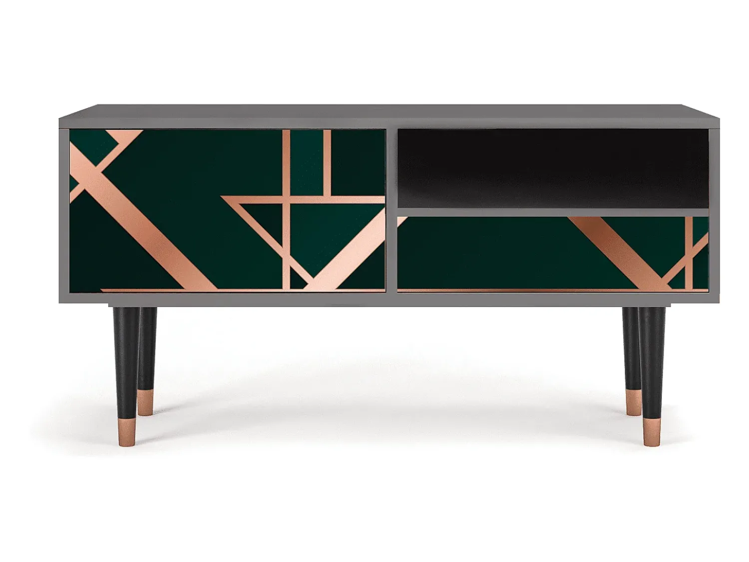 Móvel De Tv| Mueble de TV - 115х59х48 cm - T3 - Emerald Gatsby, Cinza Cinzento