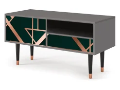 Móvel De Tv| Mueble de TV - 115х59х48 cm - T3 - Emerald Gatsby, Cinza Cinzento