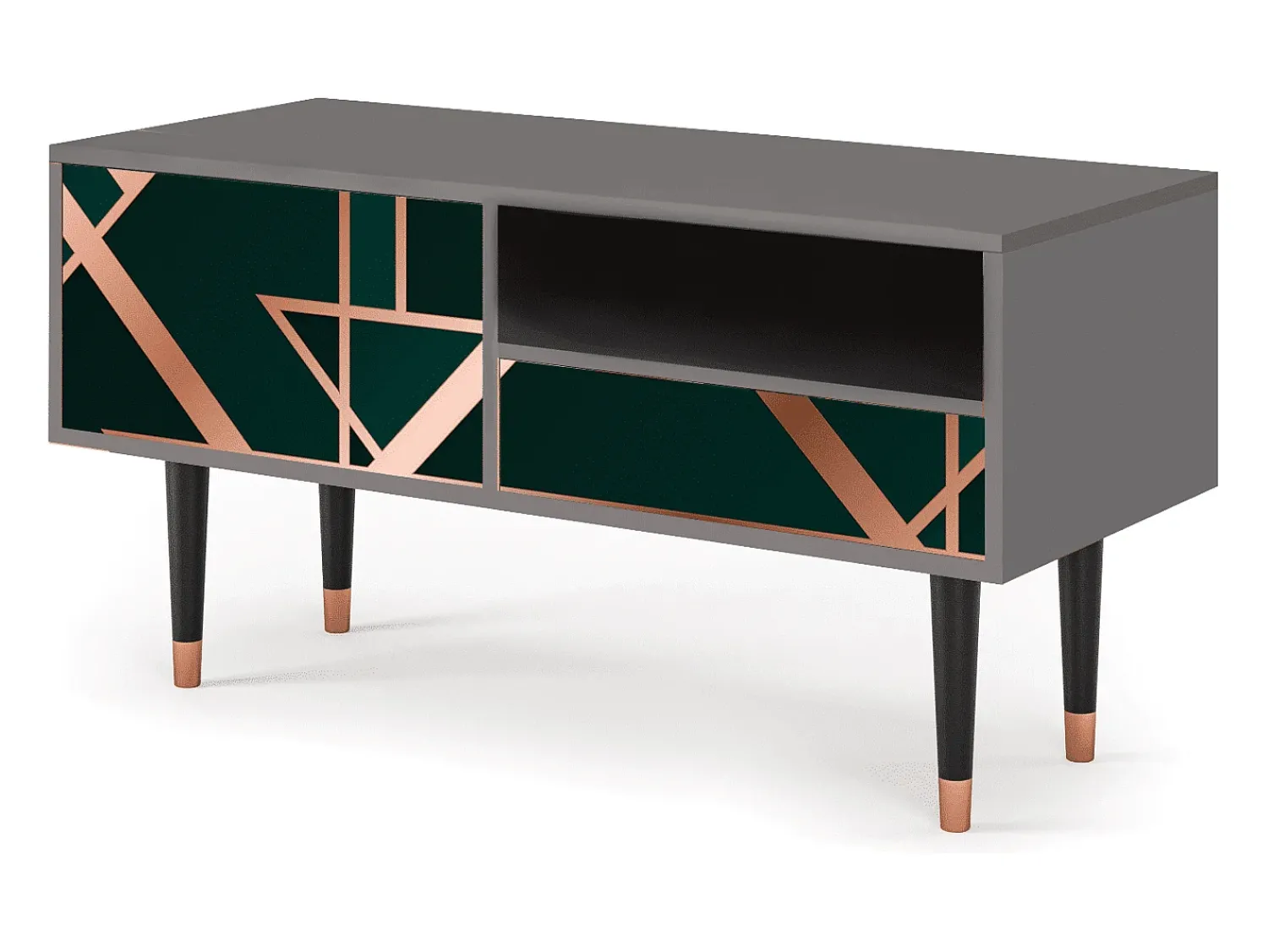 Móvel De Tv| Mueble de TV - 115х59х48 cm - T3 - Emerald Gatsby, Cinza Cinzento