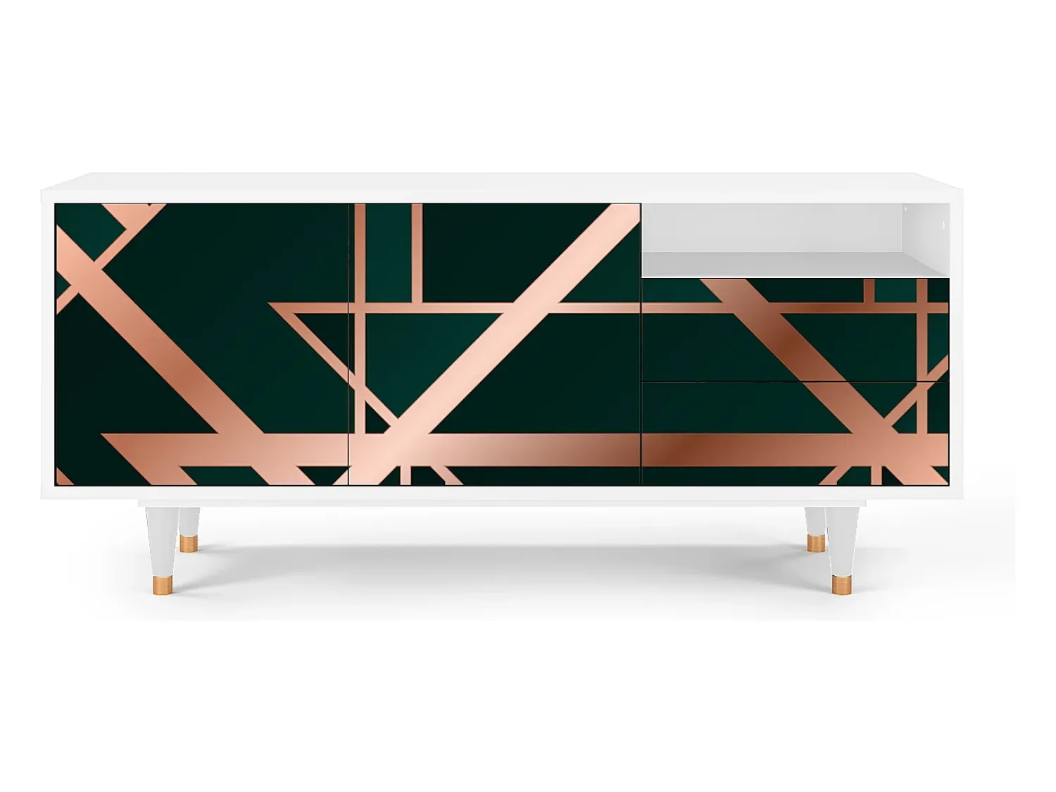 Best Mueble de TV - 125х56х41 cm - T7 - Emerald Gatsby, Branco Bege