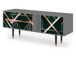 Móvel De Tv* Mueble de TV - 170х69х48 cm - T1 - Emerald Gatsby, Cinza Cinzento