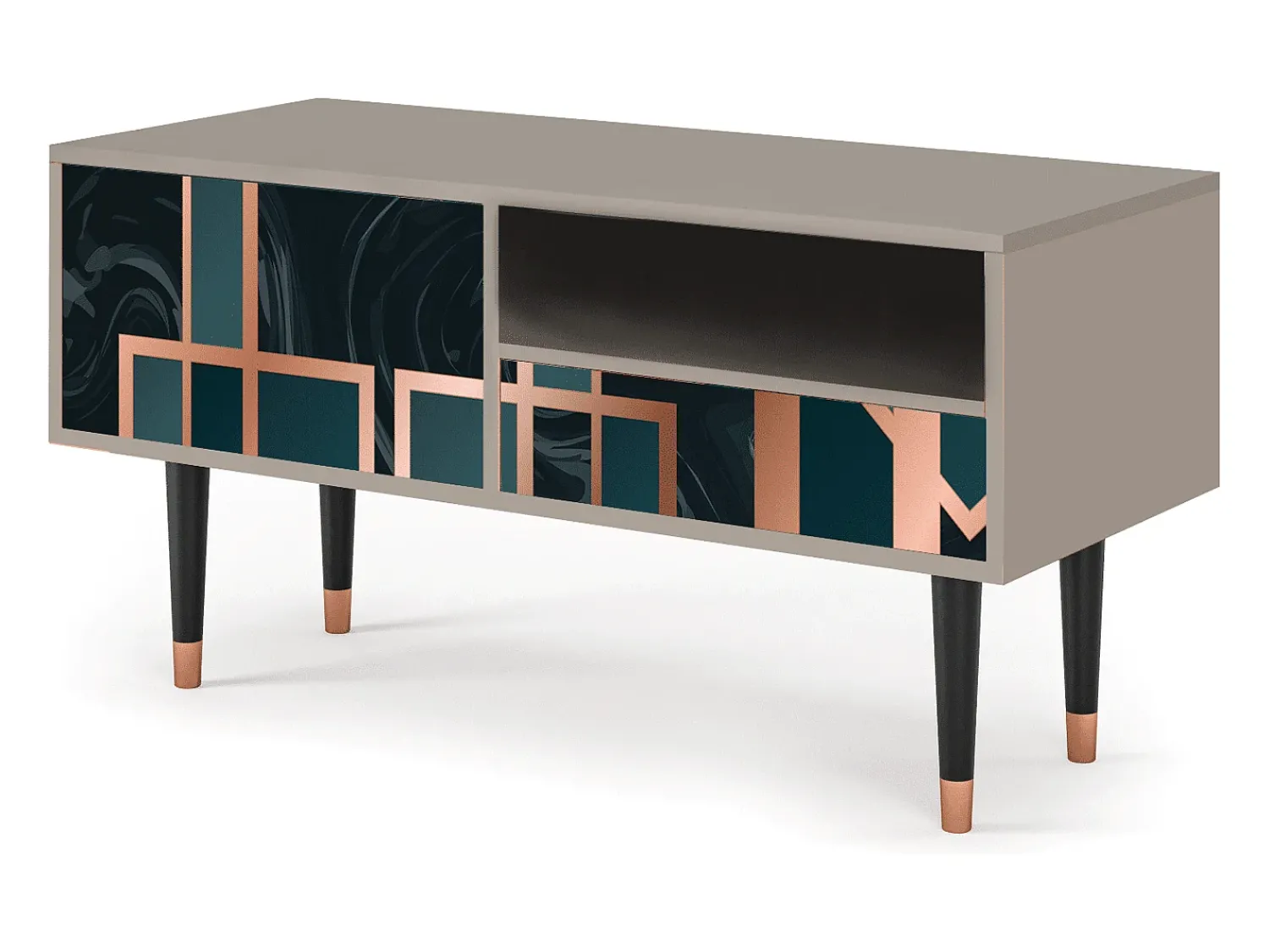 Móvel De Tv* Mueble de TV - 115х59х48 cm - T3 - Emerald Metro, Areia Bege