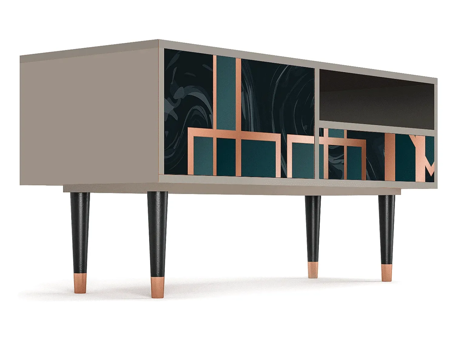 Móvel De Tv* Mueble de TV - 115х59х48 cm - T3 - Emerald Metro, Areia Bege