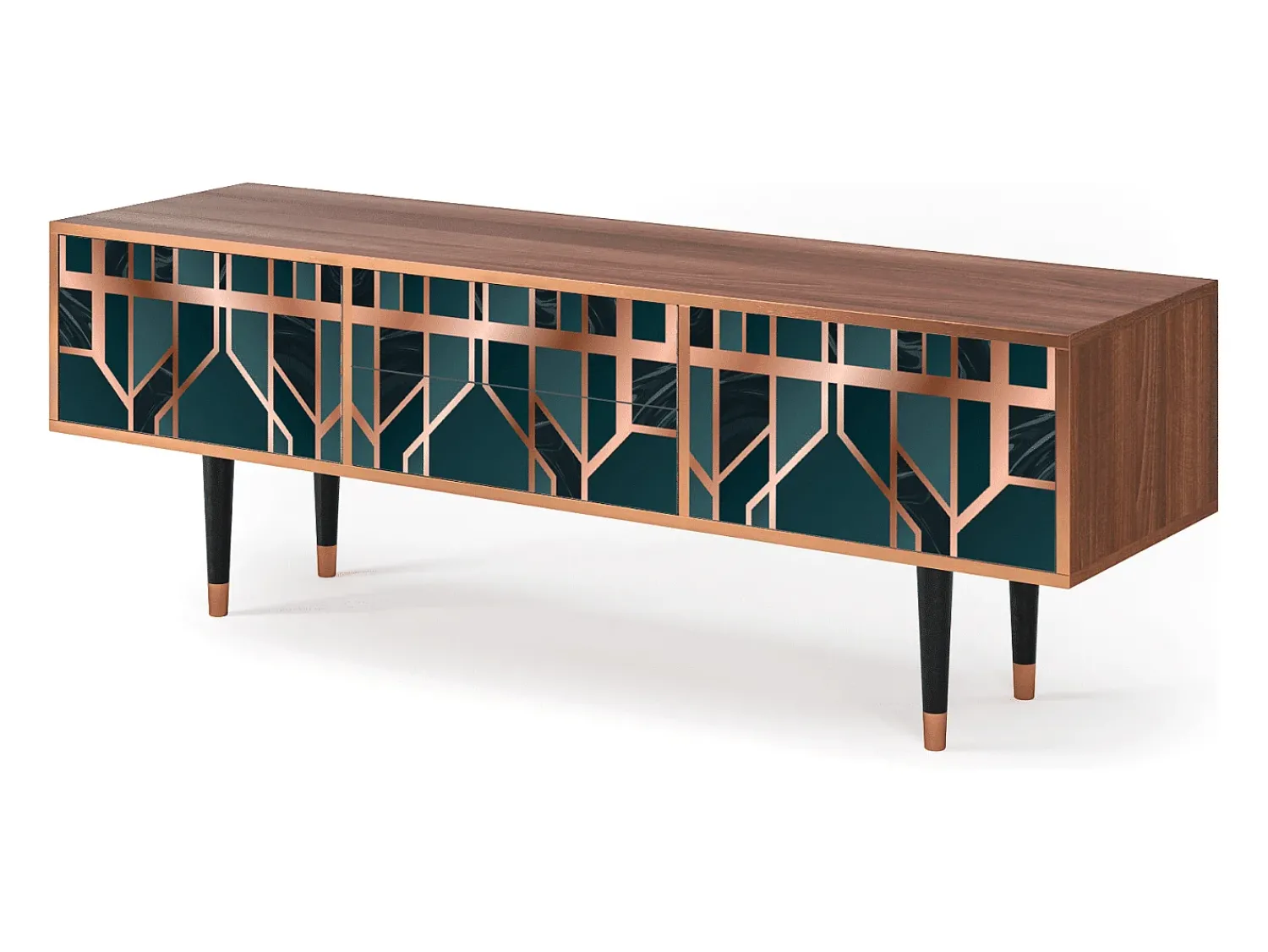 Móvel De Tv* Mueble de TV - 170х59х48 cm - T4 - Emerald Metro, Nogueira Castanho