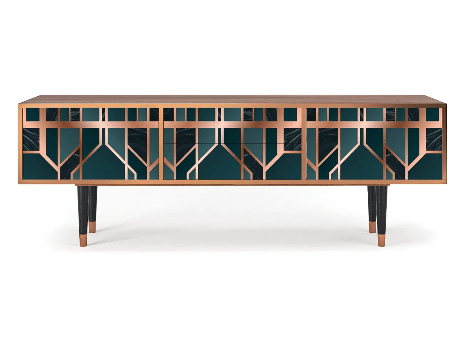 Móvel De Tv* Mueble de TV - 170х59х48 cm - T4 - Emerald Metro, Nogueira Castanho