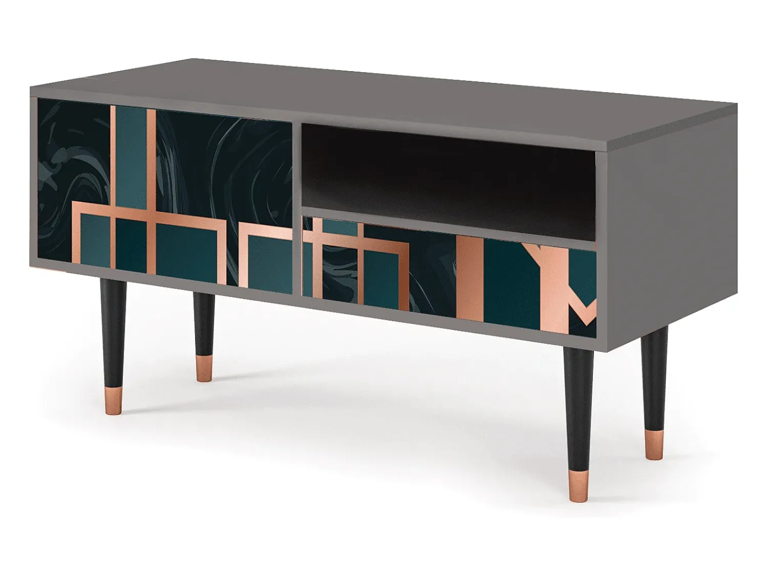 Discount Mueble de TV - 115х59х48 cm - T3 - Emerald Metro, Cinza Cinzento