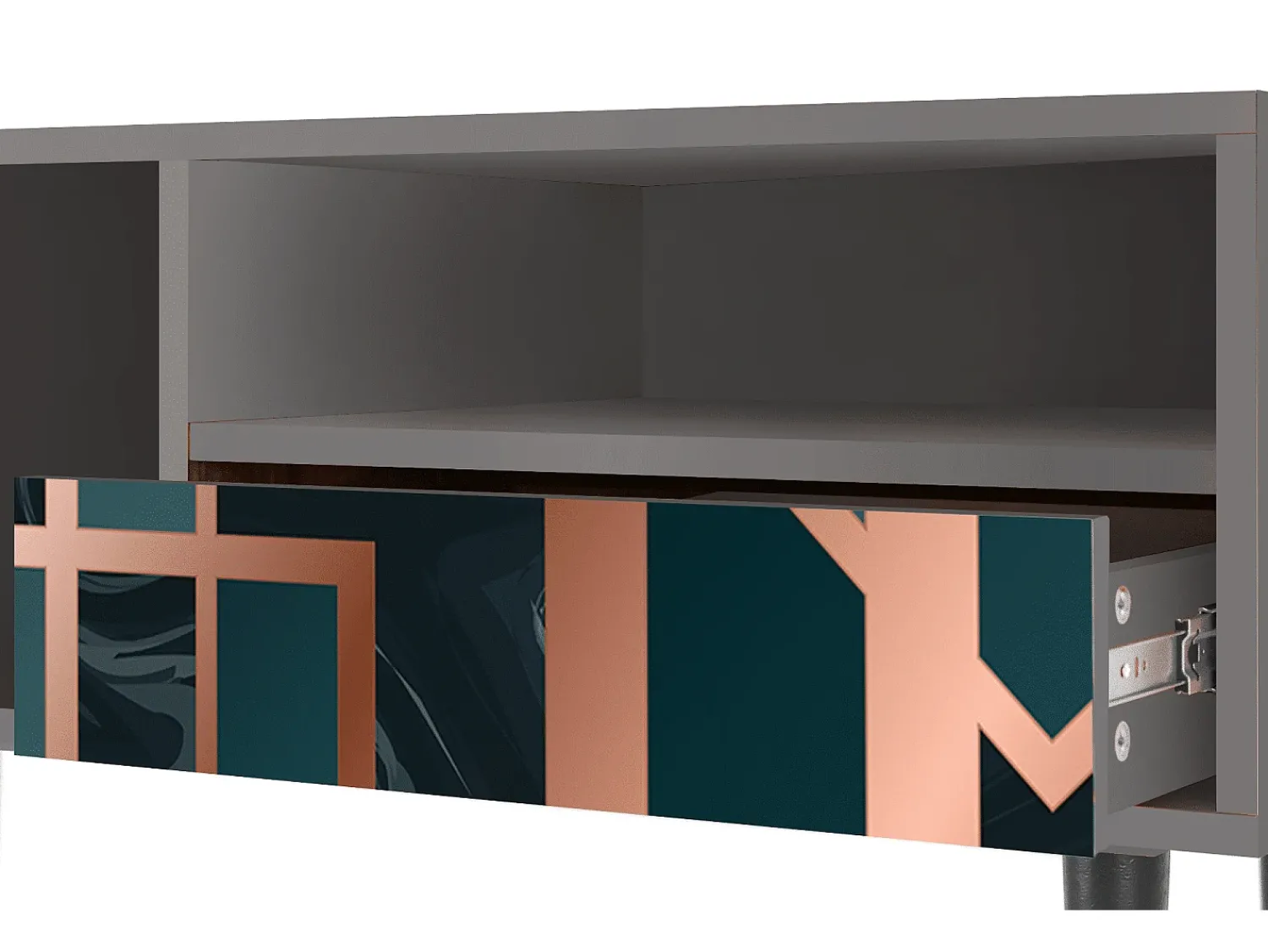 Discount Mueble de TV - 115х59х48 cm - T3 - Emerald Metro, Cinza Cinzento