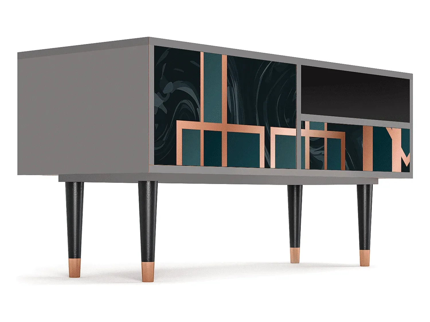 Discount Mueble de TV - 115х59х48 cm - T3 - Emerald Metro, Cinza Cinzento