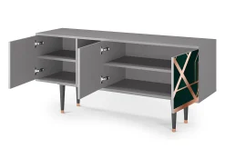 Móvel De Tv| Mueble de TV - 150х69х41 cm - T5 - Emerald Gatsby, Cinza Cinzento