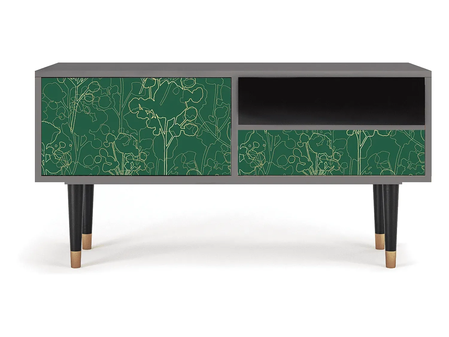 Móvel De Tv* Mueble de TV - 115х59х48 cm - T3 - Emerald Forest, Areia Bege