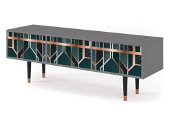 Móvel De Tv* Mueble de TV - 170х59х48 cm - T4 - Emerald Metro, Cinza Cinzento