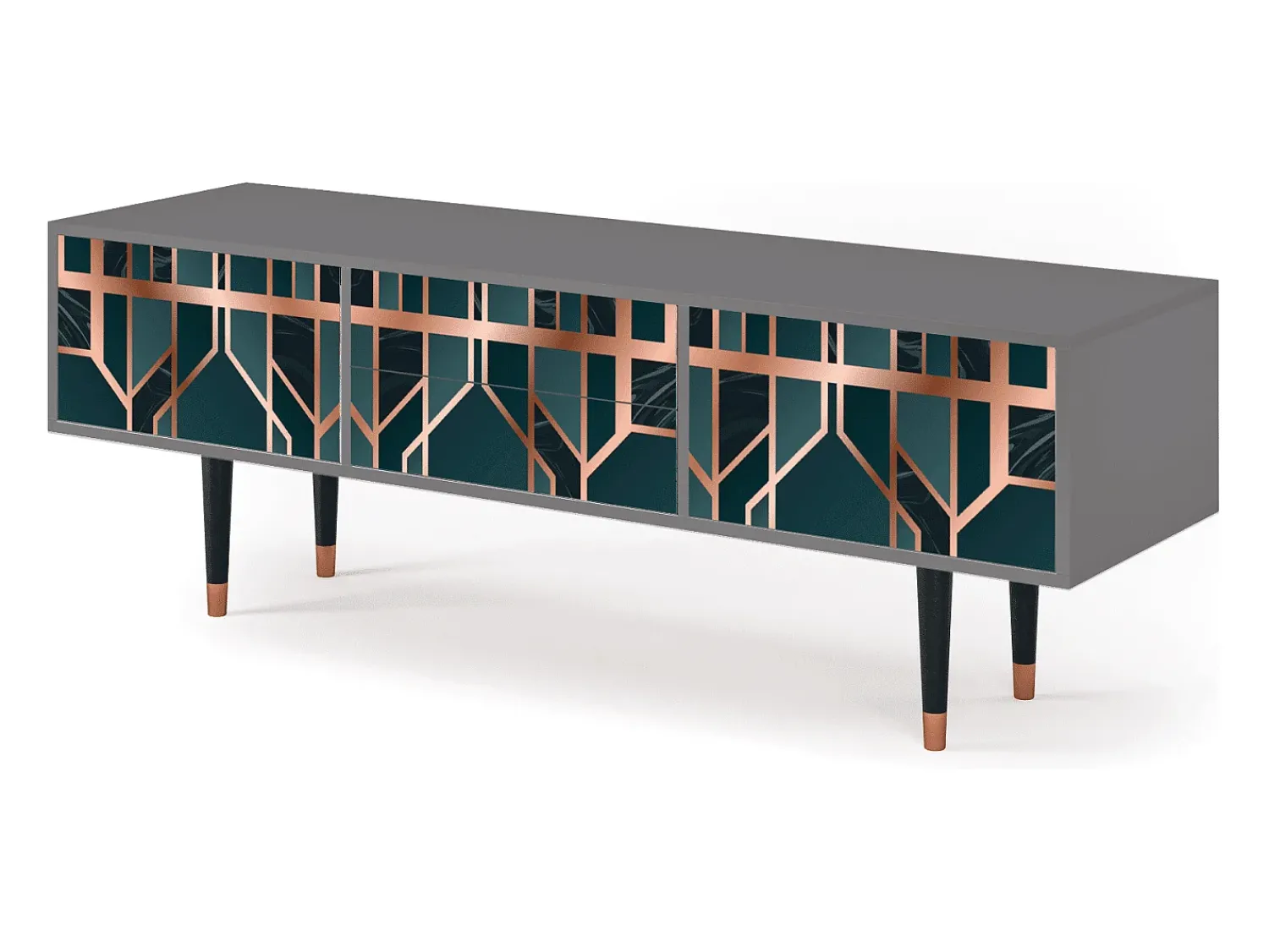 Móvel De Tv* Mueble de TV - 170х59х48 cm - T4 - Emerald Metro, Cinza Cinzento
