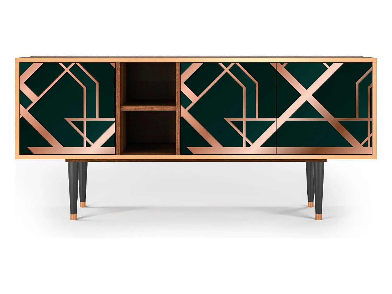 Outlet Mueble de TV - 150х69х41 cm - T5 - Emerald Gatsby, Nogueira Castanho