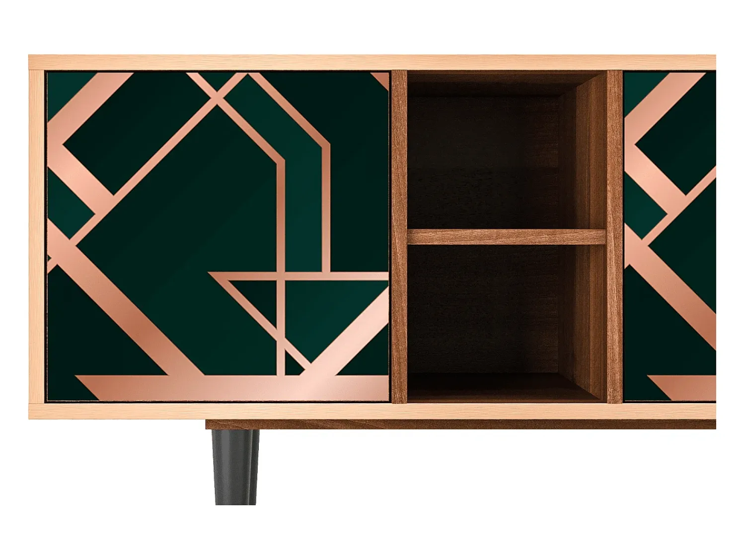 Outlet Mueble de TV - 150х69х41 cm - T5 - Emerald Gatsby, Nogueira Castanho