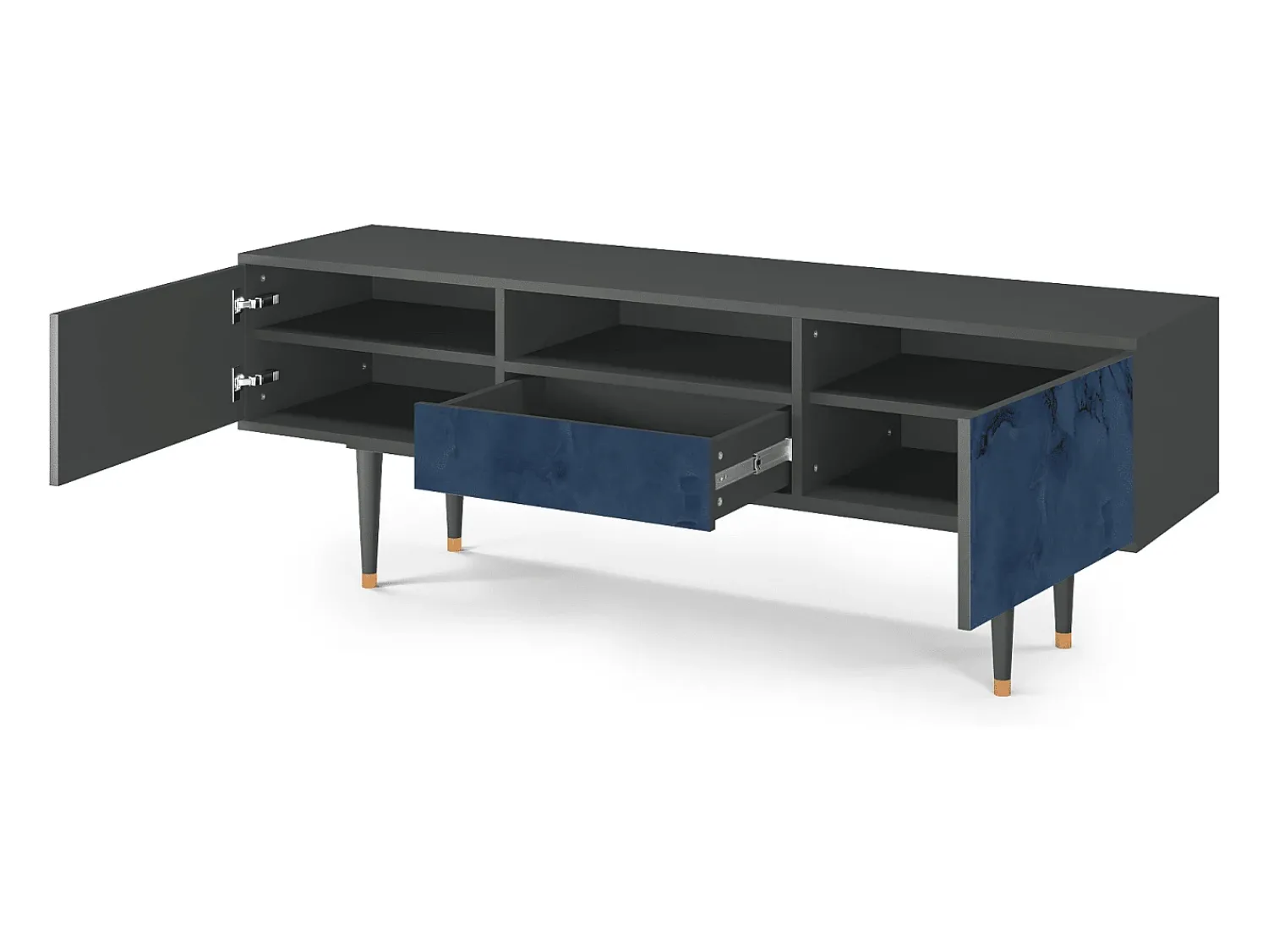Móvel De Tv* Mueble de TV - 170х59х41 cm - T6 - Endless Galaxi, Antracite Cinza antracite