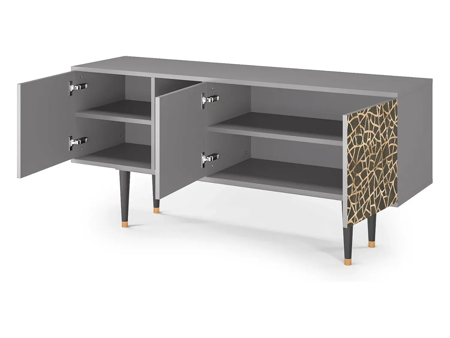 Discount Mueble de TV - 150х69х41 cm - T5 - Enlarged Leaf, Cinza Cinzento