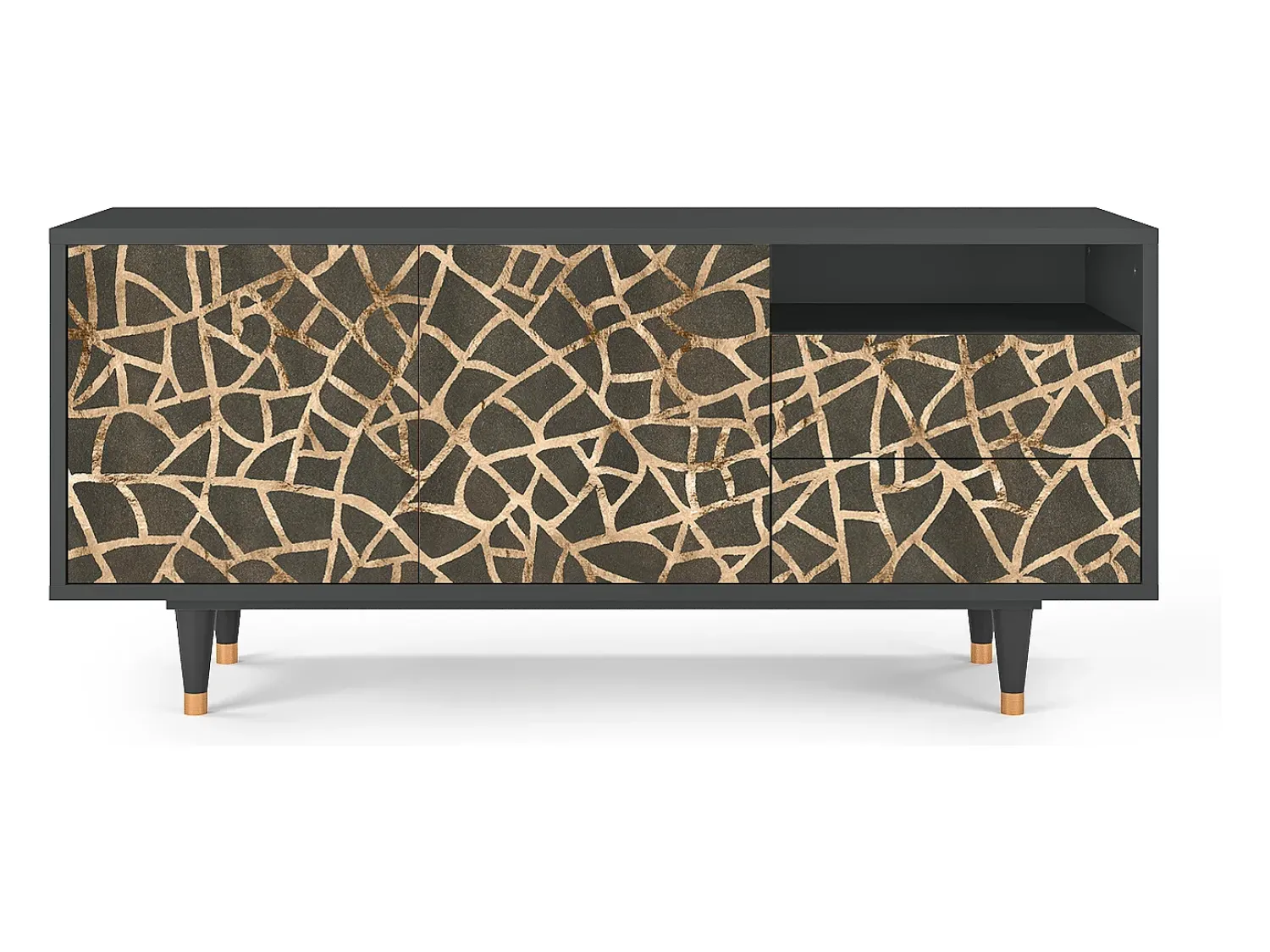 Móvel De Tv* Mueble de TV - 125х56х41 cm - T7 - Enlarged Leaf, Antracite Cinza antracite
