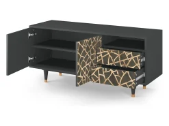 Móvel De Tv* Mueble de TV - 125х56х41 cm - T7 - Enlarged Leaf, Antracite Cinza antracite