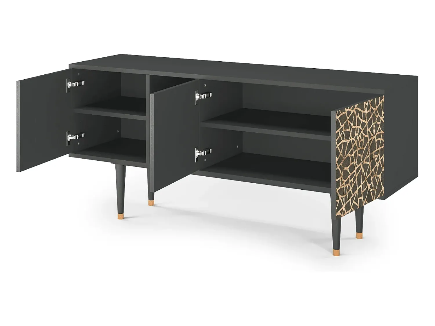 Móvel De Tv* Mueble de TV - 150х69х41 cm - T5 - Enlarged Leaf, Antracite Cinza antracite