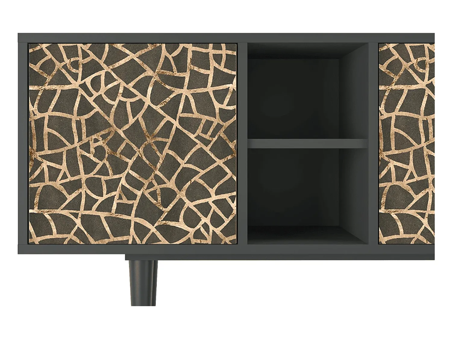 Móvel De Tv* Mueble de TV - 150х69х41 cm - T5 - Enlarged Leaf, Antracite Cinza antracite