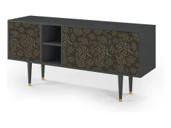 Móvel De Tv| Mueble de TV - 150х69х41 cm - T5 - Fall Of The Leaves, Antracite Cinza antracite