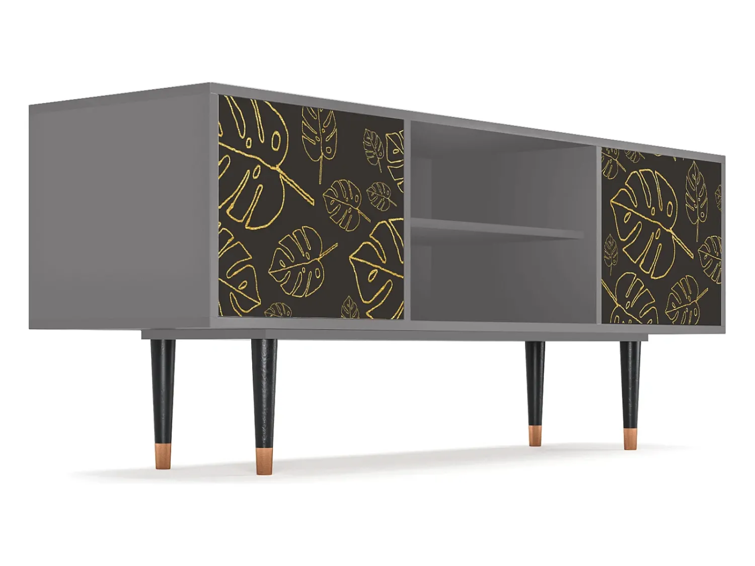 Móvel De Tv| Mueble de TV - 170х69х48 cm - T2 - Fall Of The Leaves, Cinza Cinzento