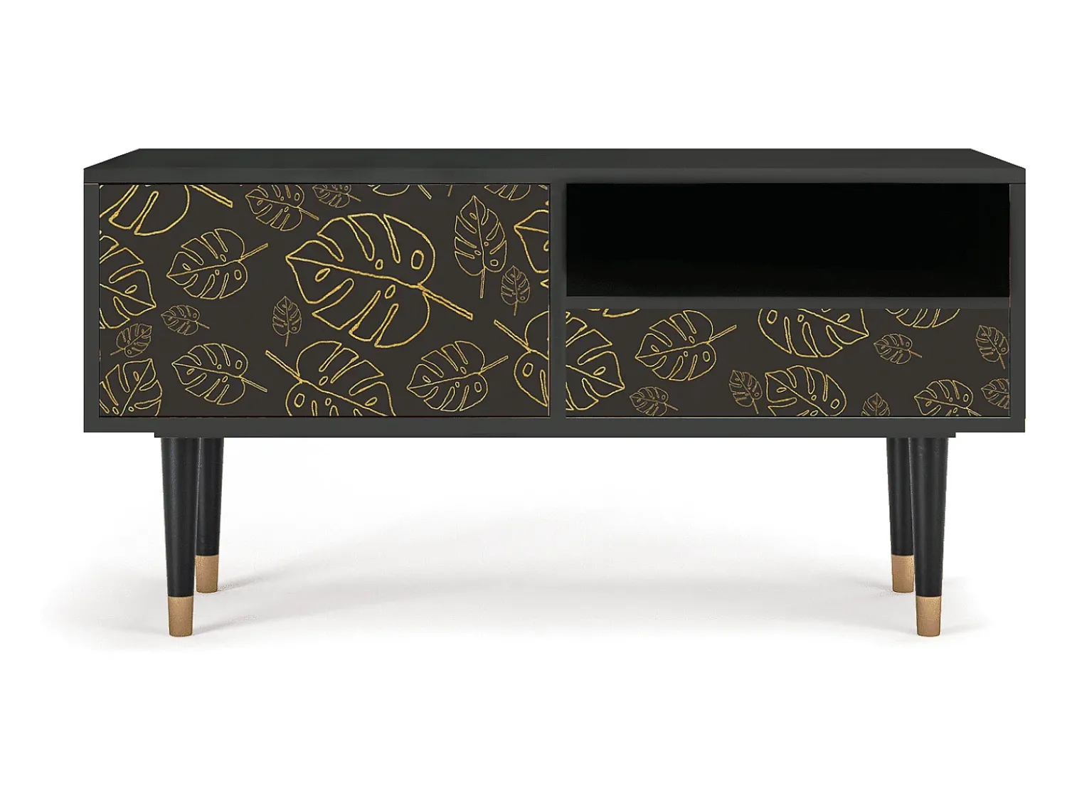 Móvel De Tv| Mueble de TV - 115х59х48 cm - T3 - Fall Of The Leaves, Antracite Cinza antracite
