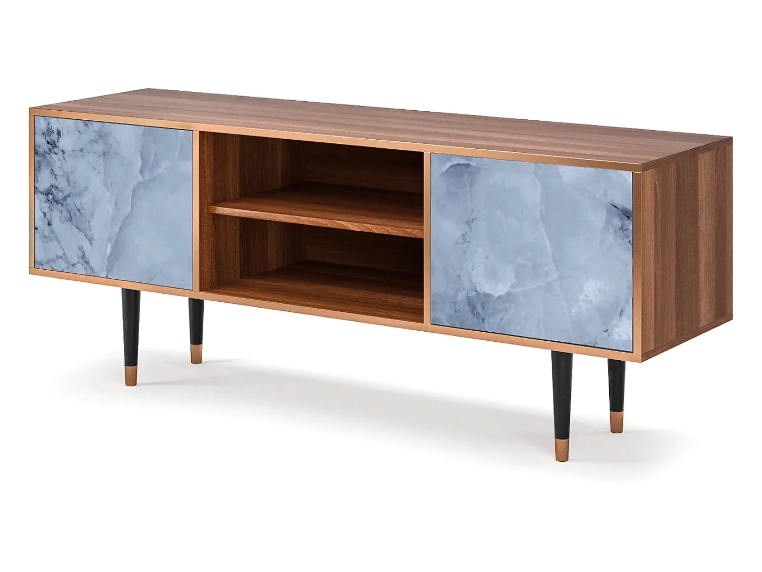 Móvel De Tv* Mueble de TV - 170х69х48 cm - T2 - Feather Ice, Nogueira Castanho