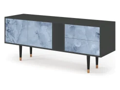 Móvel De Tv| Mueble de TV - 170х69х48 cm - T1 - Feather Ice, Antracite Cinza antracite