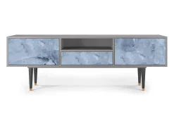 Móvel De Tv| Mueble de TV - 170х59х41 cm - T6 - Feather Ice, Cinza Cinzento