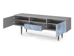 Móvel De Tv| Mueble de TV - 170х59х41 cm - T6 - Feather Ice, Cinza Cinzento