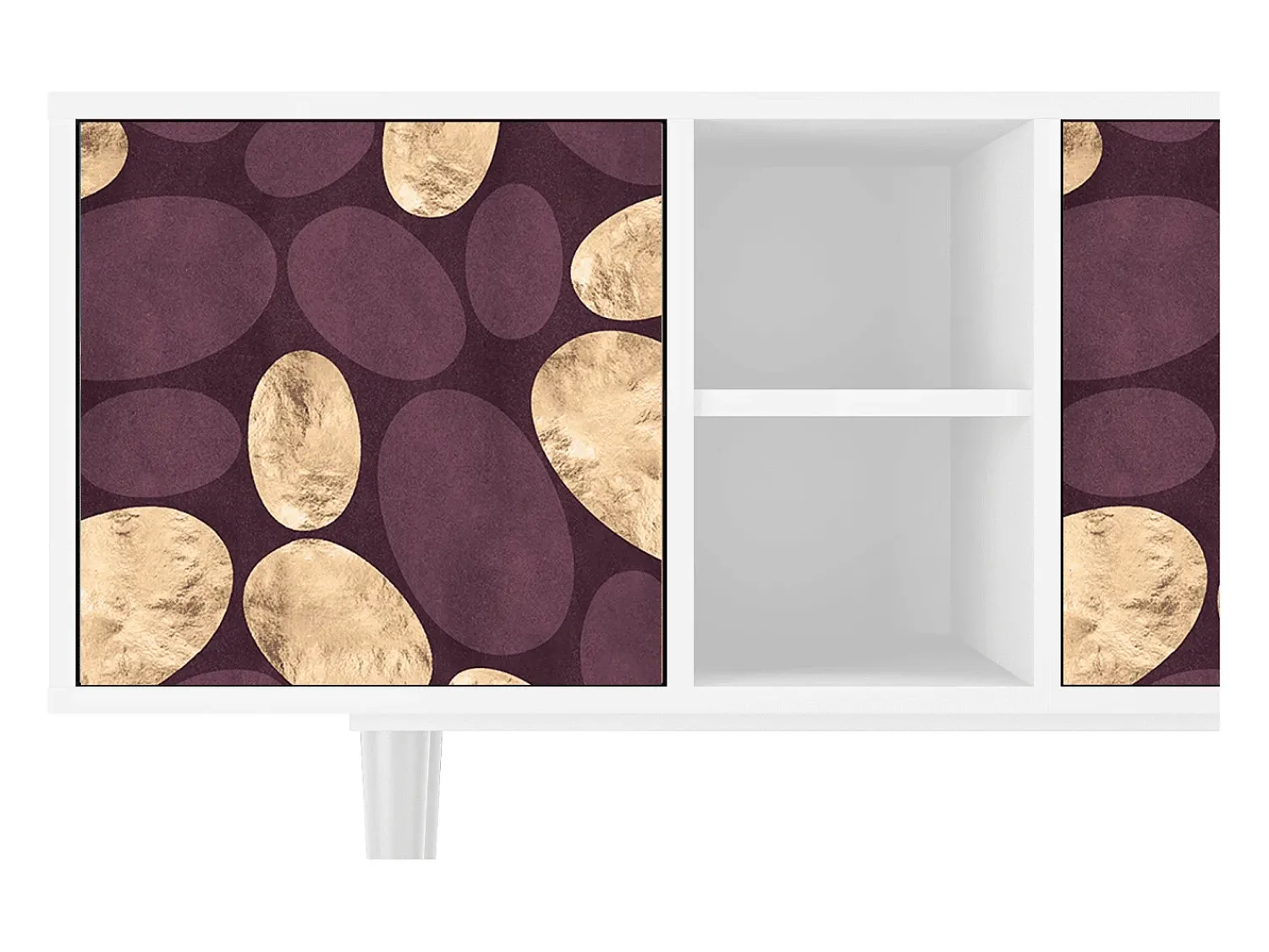 Móvel De Tv| Mueble de TV - 150х69х41 cm - T5 - Fine Wine, Branco Bege