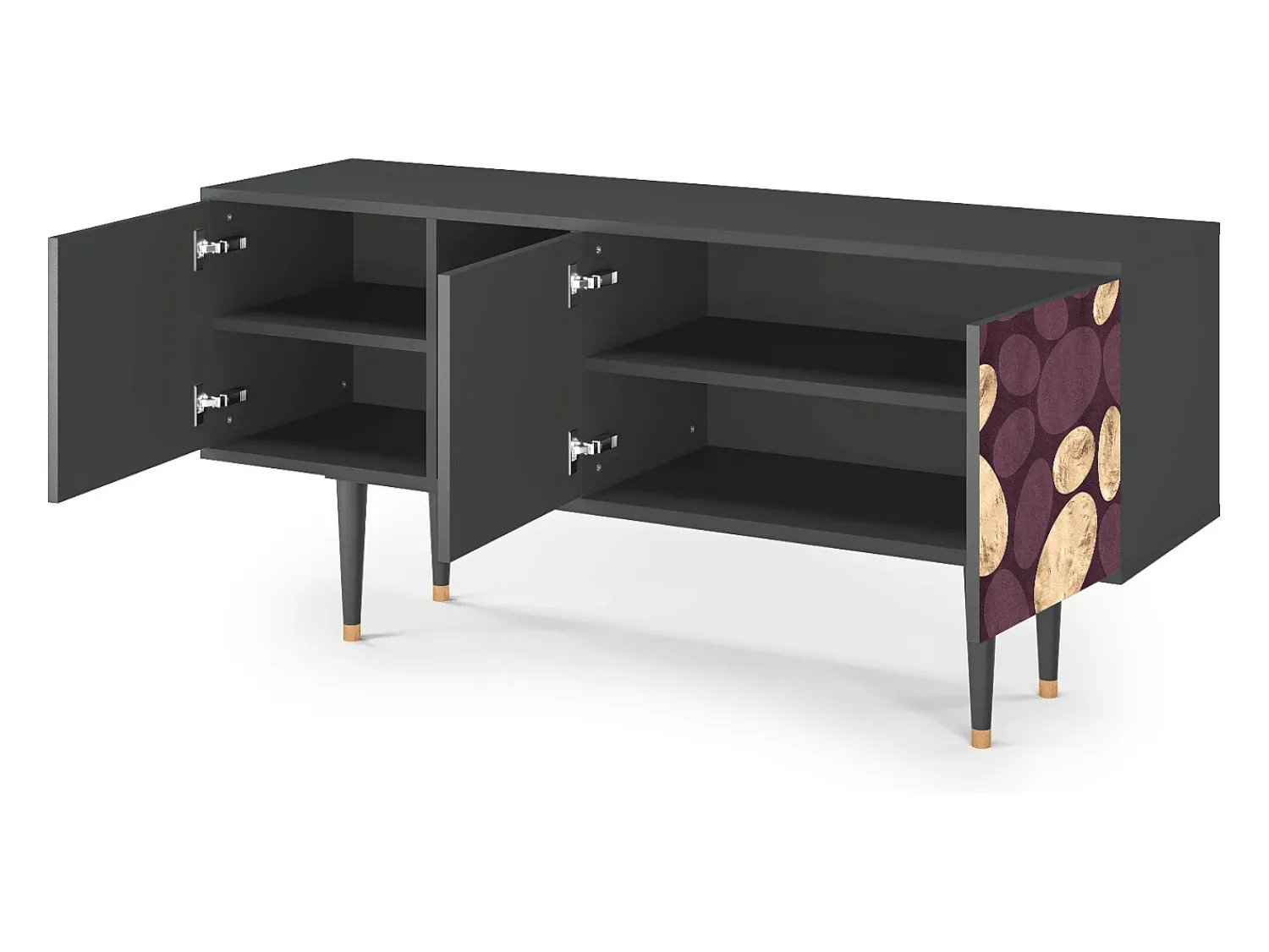 Mueble de TV - 150х69х41 cm - T5 - Fine Wine, Antracite^ Móvel De Tv