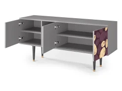 Móvel De Tv| Mueble de TV - 150х69х41 cm - T5 - Fine Wine, Cinza Cinzento