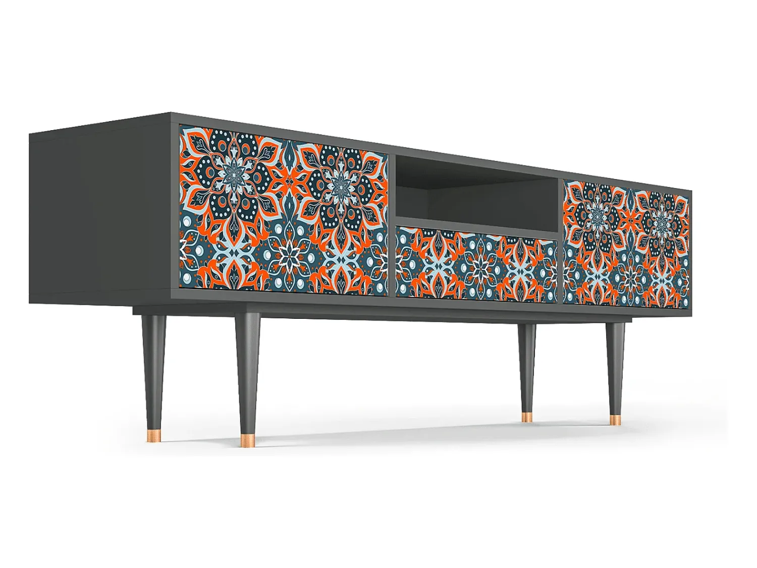 Móvel De Tv* Mueble de TV - 170х59х41 cm - T6 - Fire Beetle, Antracite Cinza antracite