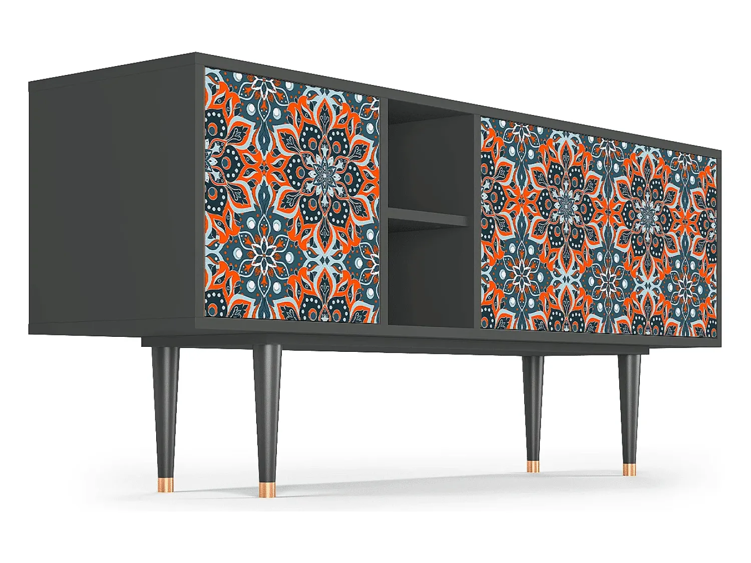 Móvel De Tv* Mueble de TV - 150х69х41 cm - T5 - Fire Beetle, Antracite Cinza antracite