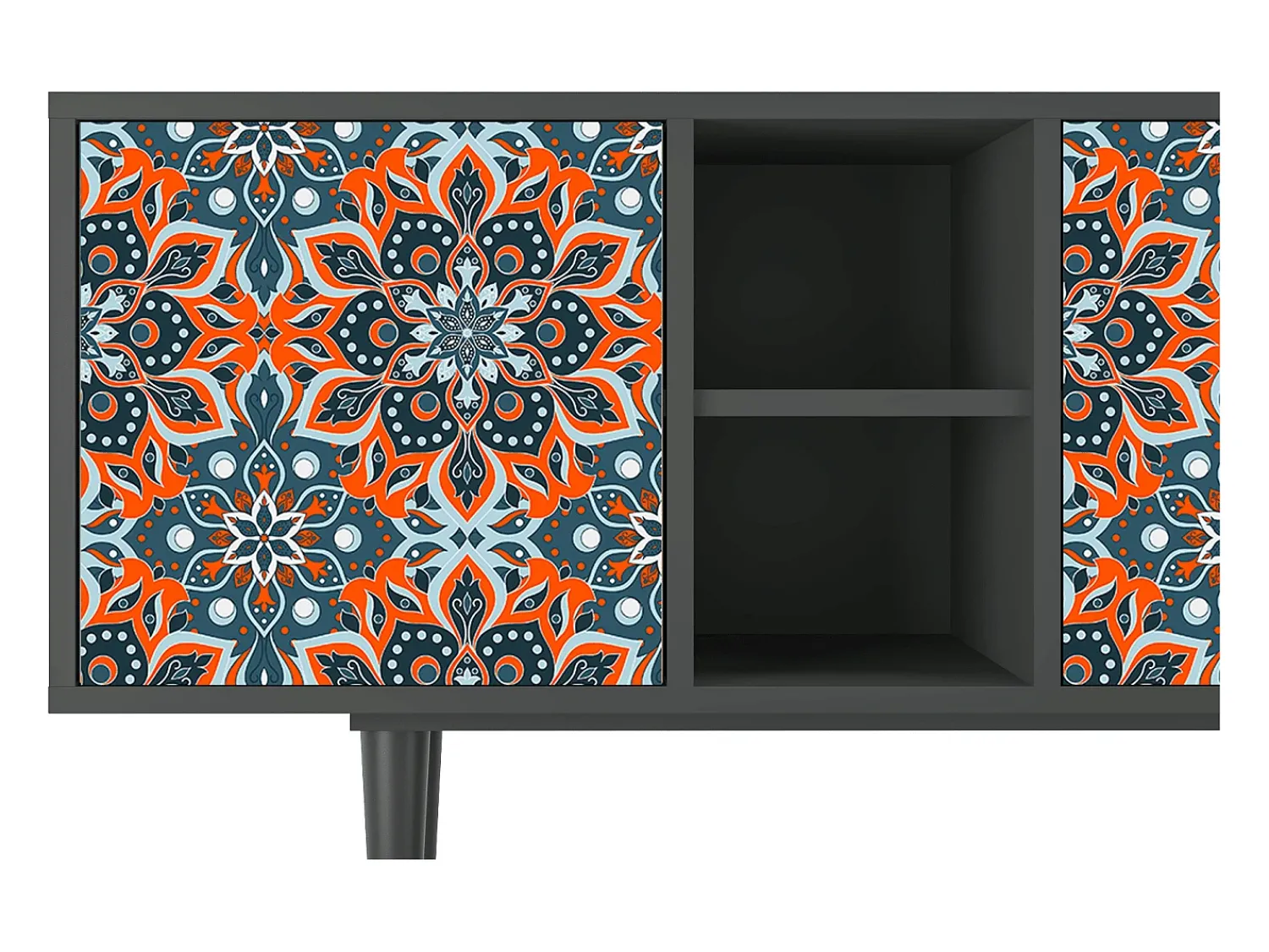 Móvel De Tv* Mueble de TV - 150х69х41 cm - T5 - Fire Beetle, Antracite Cinza antracite