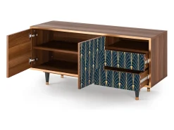 Hot Mueble de TV - 125х56х41 cm - T7 - Flower of the Nile, Nogueira Castanho