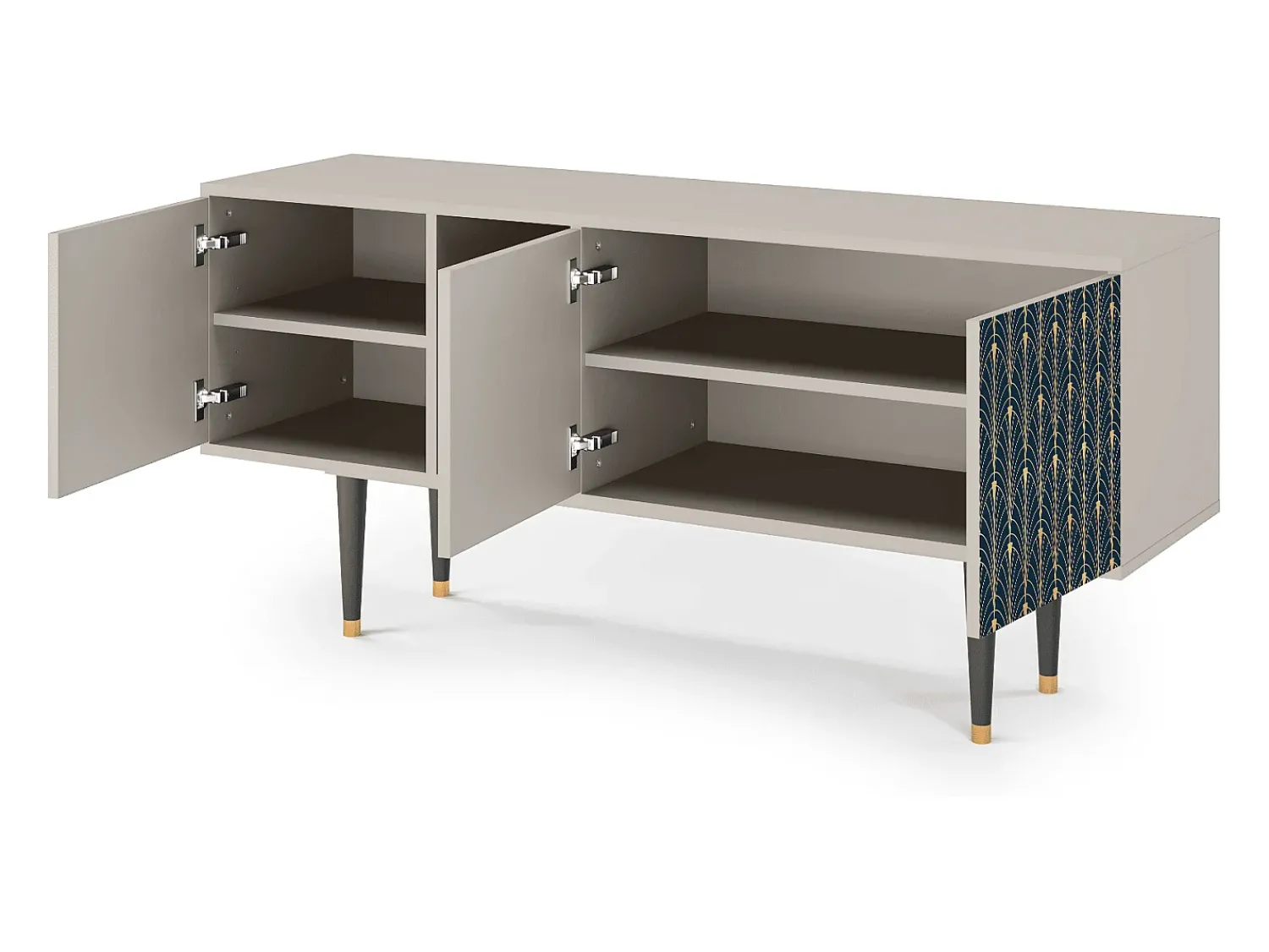 Móvel De Tv* Mueble de TV - 150х69х41 cm - T5 - Flower of the Nile, Areia Bege