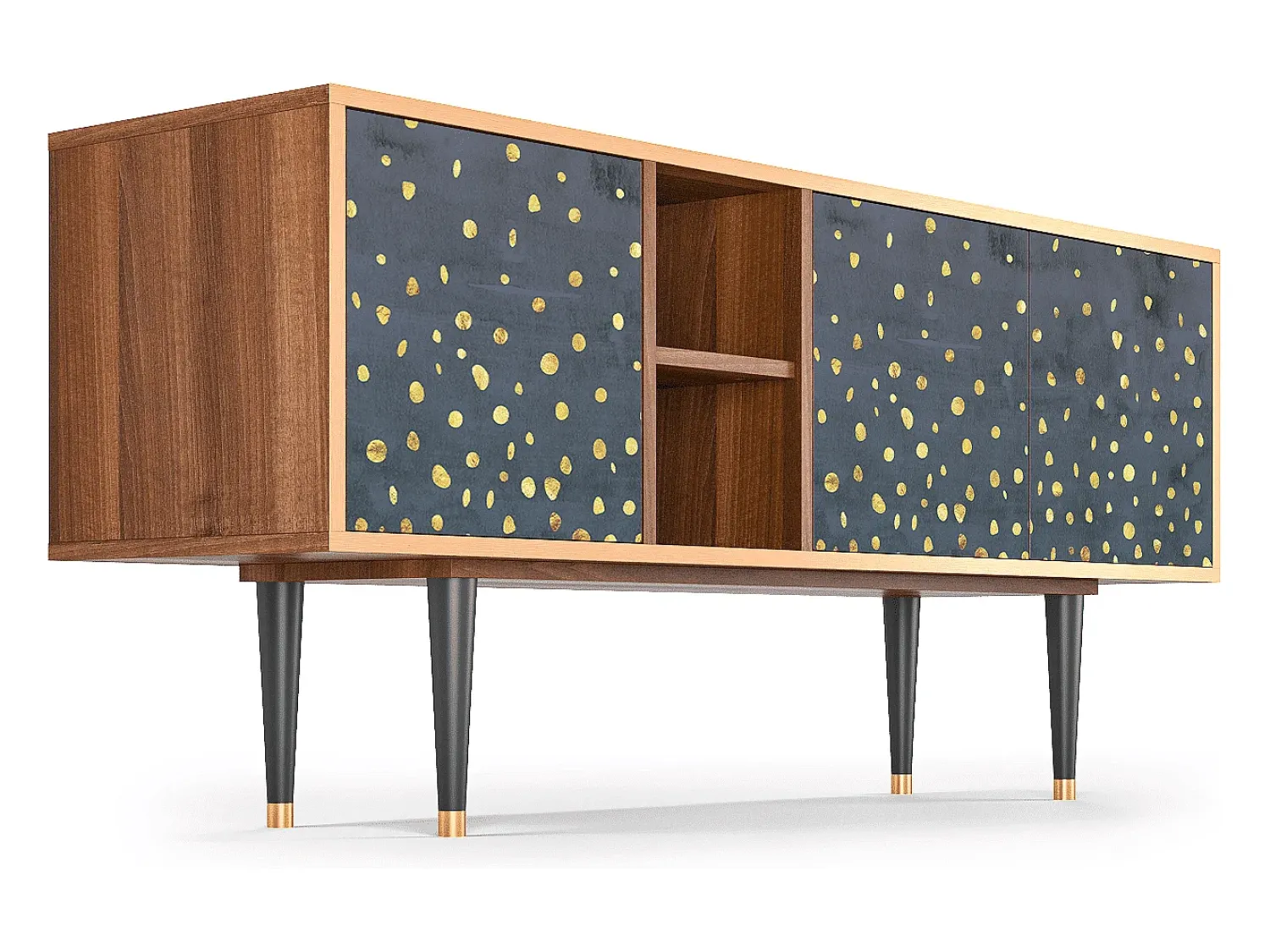 Móvel De Tv| Mueble de TV - 150х69х41 cm - T5 - Foggy Lights, Nogueira Castanho