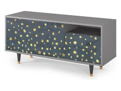 Móvel De Tv| Mueble de TV - 125х56х41 cm - T7 - Foggy Lights, Cinza Cinzento