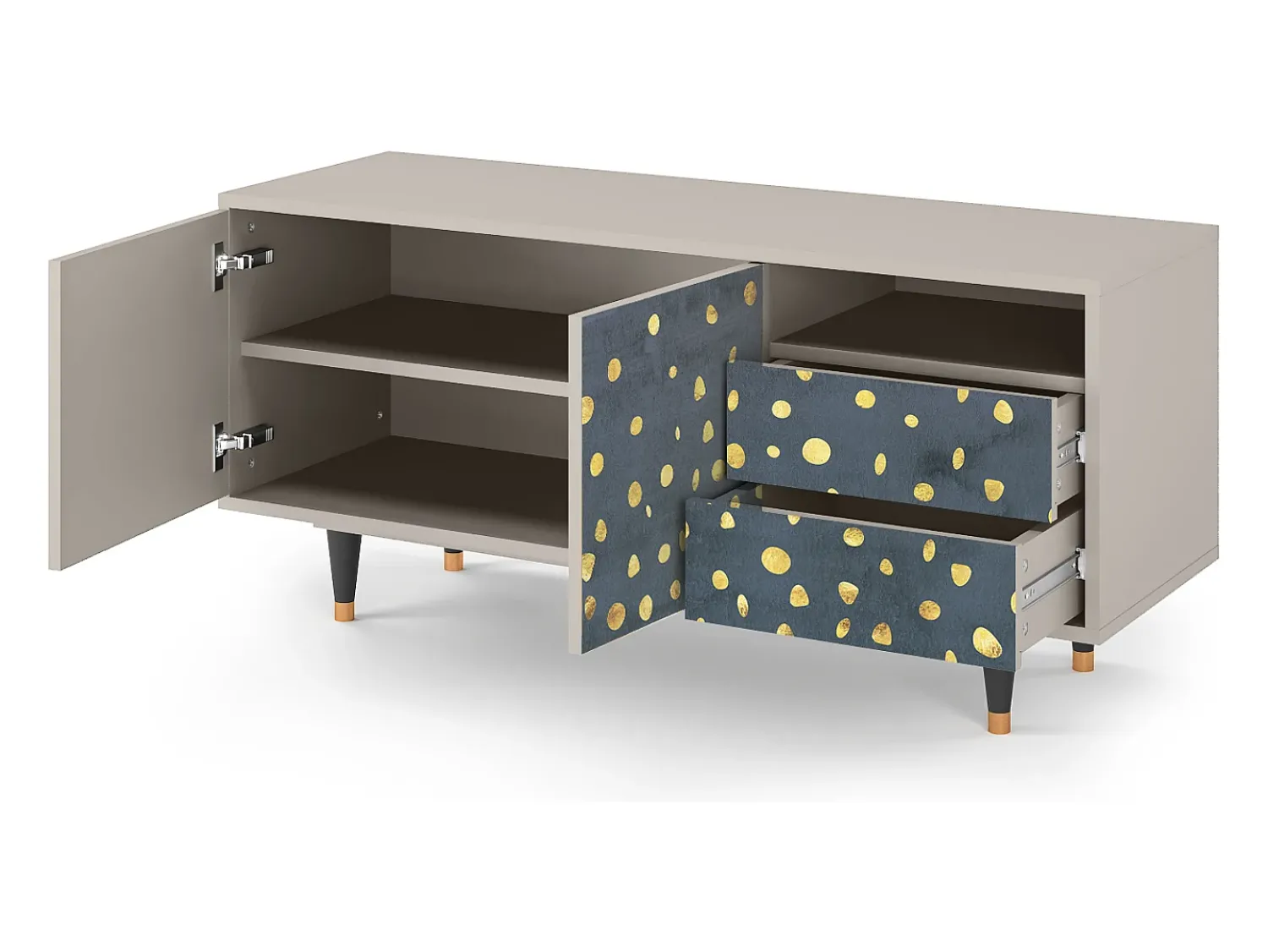 Online Mueble de TV - 125х56х41 cm - T7 - Foggy Lights, Areia Bege