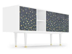 Móvel De Tv* Mueble de TV - 150х69х41 cm - T5 - Foggy Lights, Branco Bege
